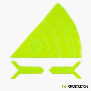 REGIMENT WHEEL RULER AND FRONT ARC MARKERS - GREEN